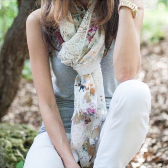 Grace & Lace Women's Savanah Floral Shawl Scarf - Picture 2 of 15